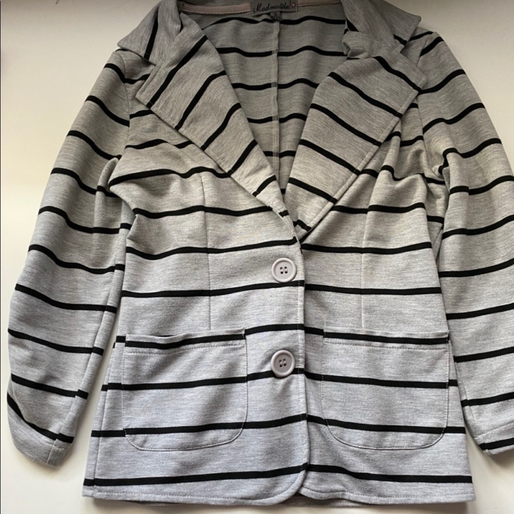Gray with black stripes